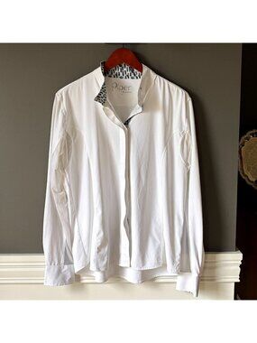 Piper SmartPak White Long Sleeve Riding Show Shirt Snap Front Tech Womens XL